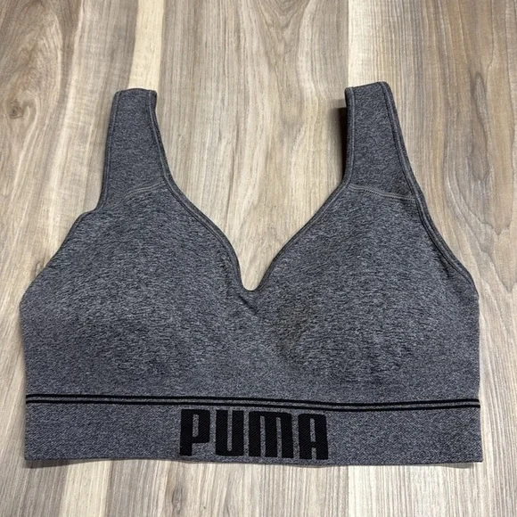 PUMA Charcoal Sports Bra size large - Picture 2 of 5